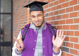 Student wearing a graduation cap